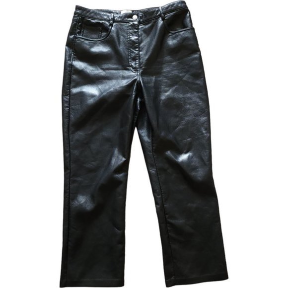 Aritiza Wilfred Melina Cropped vegan leather pant, black - Picture 2 of 10